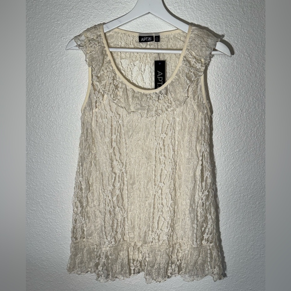 Apt. 9 Ivory Lace Scoop Neck Top with Cami Layer